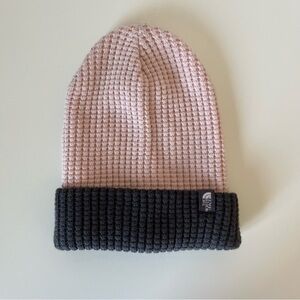 The North Face Girls Pink and Gray Winter Beanie